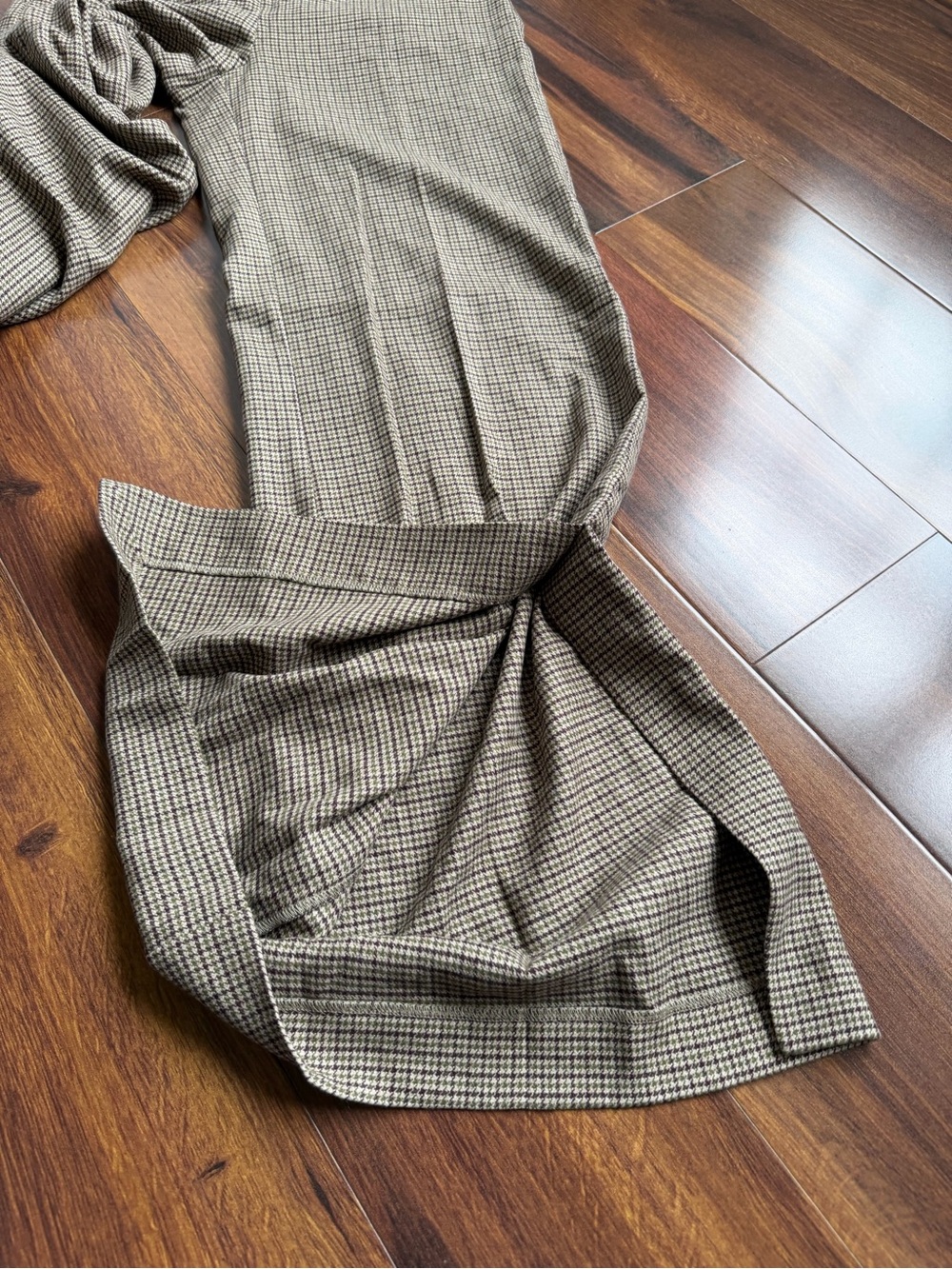 Anine Bing Lyra Houndstooth Flare Split Hem Trousers 34 / US 2 - Picture 8 of 11